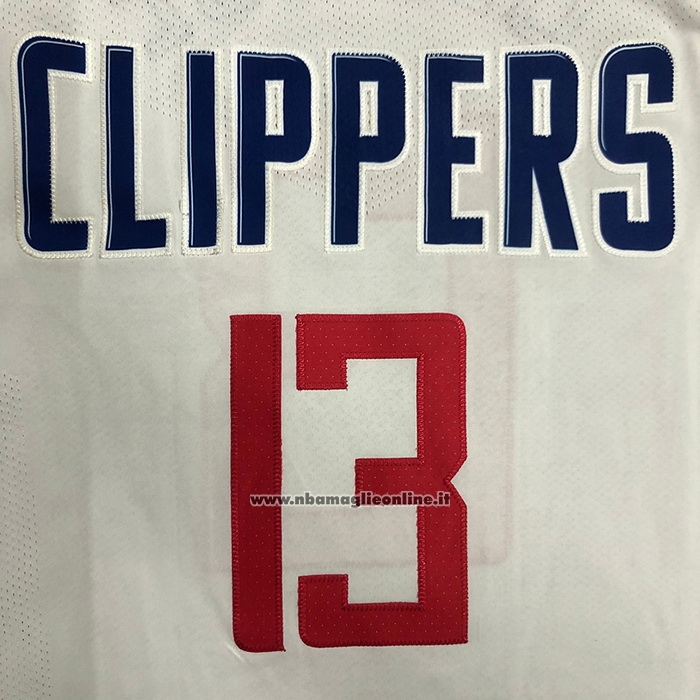 Maglia Los Angeles Clippers Paul George #13 Association 2020-21 Autentico Bianco